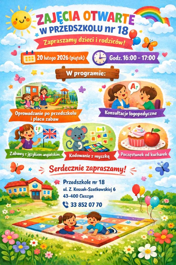 Grafika rysunkowa przedstawiająca dzici bawiące się w przedszkolu